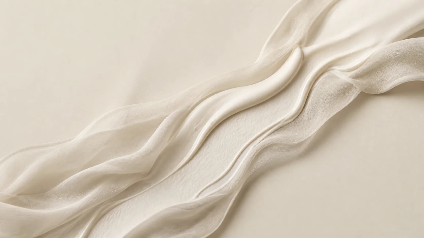 Layered ivory fabric in soft natural light